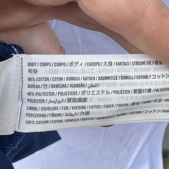 Abercrombie & Fitch Women's Dress Size Large Tall Navy Blue Puffy Sleeves Corset - Picture 8 of 11